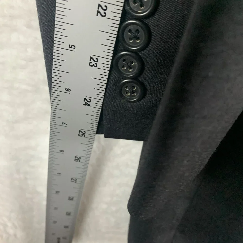 Burberry Blazer Jacket Men's 43 L Gray Wool Single Breasted Notch Lapel 8252‎